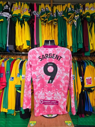 match worn norwich shirt Josh Sargent v Birmingham